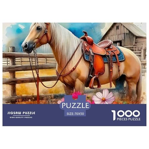 Pferd Puzzle 1000 Teile Für Erwachsene Und Kinder Ab 14 Jahren Mit Gemütliche Studie-Motiv Für Pädagogisches Spiel 70x50cm/1000pcs von VFQWPYAJN