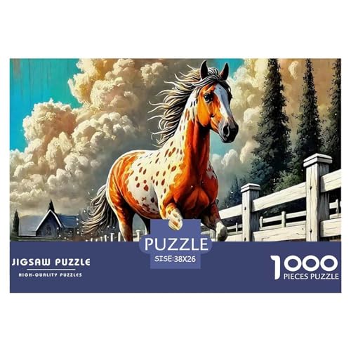 Pferd Puzzle 1000 Teile Für Erwachsene Und Kinder Ab 14 Jahren Puzzles-Geschenk Für Pädagogisches Spiel 38x26cm/1000pcs von VFQWPYAJN