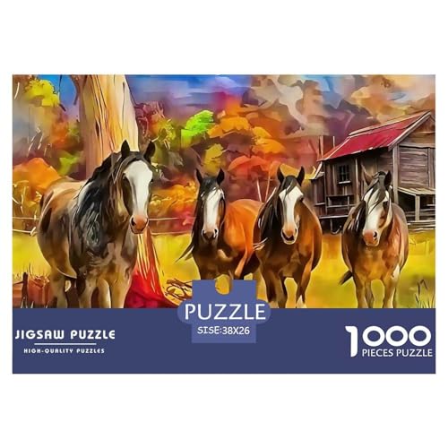 Pferd Puzzle 1000 Teile Für Erwachsene Und Kinder Clevere Rätsel Herausforderung Spielzeug 38x26cm/1000pcs von VFQWPYAJN