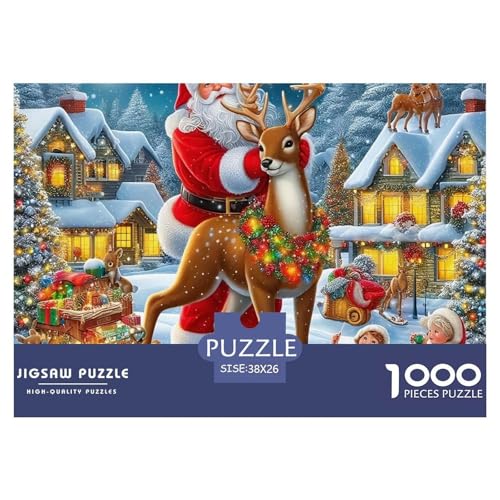 Puzzle mit Weihnachtsmann, 1000 Teile, für Erwachsene und Kinder, Denkspiele, schöne Dekoration, 38 x 26 cm, 1000 Teile Puzzle mit Weihnachtsmann, 1000 Teile, für Erwachsene und Kinder, Denkspiele, schöne Dekoration, 38 x 26 cm, 1000 Teile von VFQWPYAJN