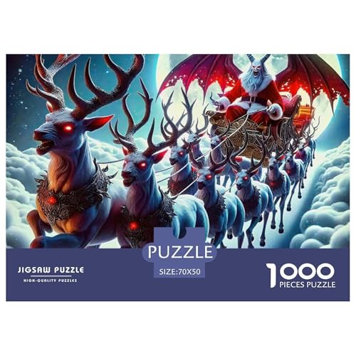Puzzle mit Weihnachtsmann, 1000 Teile, für Erwachsene und Kinder, Denkspiele, schöne Dekoration, 70 x 50 cm, 1000 Teile Puzzle mit Weihnachtsmann, 1000 Teile, für Erwachsene und Kinder, Denkspiele, schöne Dekoration, 70 x 50 cm, 1000 Teile von VFQWPYAJN