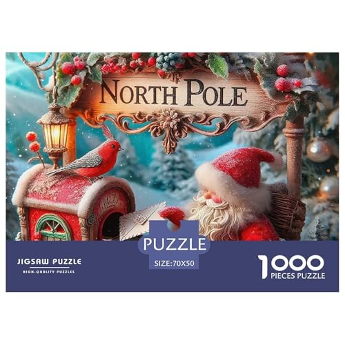 Puzzle mit Weihnachtsmann, 1000 Teile, für Erwachsene und Kinder, Denkspiele, schöne Dekoration, 70 x 50 cm, 1000 Teile Puzzle mit Weihnachtsmann, 1000 Teile, für Erwachsene und Kinder, Denkspiele, schöne Dekoration, 70 x 50 cm, 1000 Teile von VFQWPYAJN