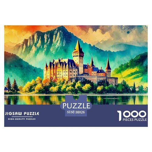 Schloss 1000 Teile Puzzle Für Erwachsene Und Kinder Mit Gemütliche Studie-Motiv Für Pädagogisches Spiel 38x26cm/1000pcs von VFQWPYAJN