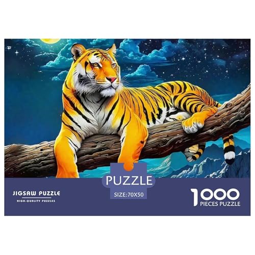 Tiger 1000 Teile Puzzle Für Erwachsene Clevere Rätsel Herausforderung Spielzeug 70x50cm/1000pcs von VFQWPYAJN