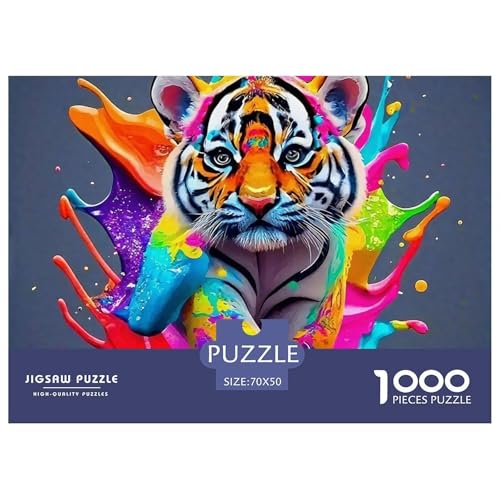 Tiger 1000 Teile Puzzle Für Erwachsene Und Kinder Clevere Rätsel Für Pädagogisches Spiel 70x50cm/1000pcs von VFQWPYAJN