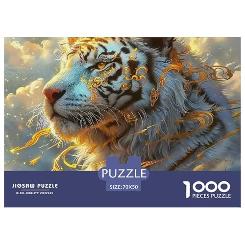 Tiger 1000 Teile Puzzle Für Erwachsene Und Kinder Mit Gemütliche Studie-Motiv Herausforderung Spielzeug 70x50cm/1000pcs von VFQWPYAJN