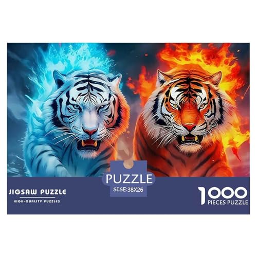 Tiger Puzzle 1000 Teile Für Erwachsene Kinder Mit Gemütliche Studie-Motiv Herausforderung Spielzeug 38x26cm/1000pcs von VFQWPYAJN