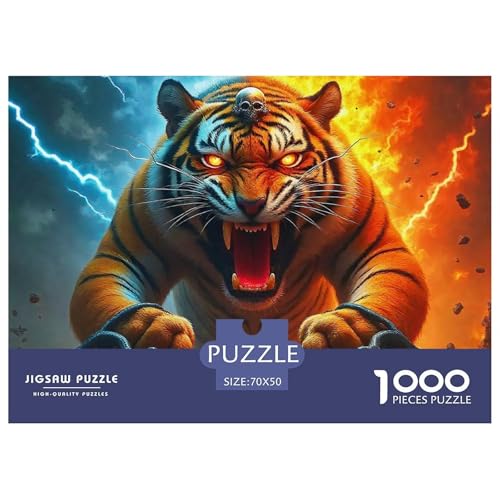 Tiger Puzzle 1000 Teile Für Erwachsene Und Kinder Clevere Rätsel Impossible Game 70x50cm/1000pcs von VFQWPYAJN