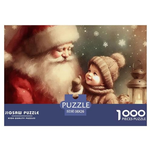 Weihnachtsmann 1000 Teile Puzzle für Erwachsene Lernspiele Schöne Dekoration 38x26cm/1000pcs von VFQWPYAJN