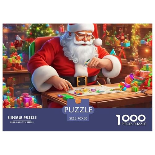 Weihnachtsmann-Puzzle, 1000 Teile, für Erwachsene und Kinder, Geschenke, Denkspiele, Heimdekoration, 70 x 50 cm, 1000 Stück Weihnachtsmann-Puzzle, 1000 Teile, für Erwachsene und Kinder, Geschenke, Denkspiele, Heimdekoration, 70 x 50 cm, 1000 Stück von VFQWPYAJN