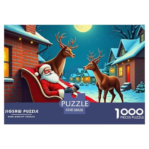Weihnachtsmann Puzzle 1000 Teile Für Erwachsene Und Kinder Ab 14 Jahren Puzzles-Geschenk Für Pädagogisches Spiel 38x26cm/1000pcs von VFQWPYAJN