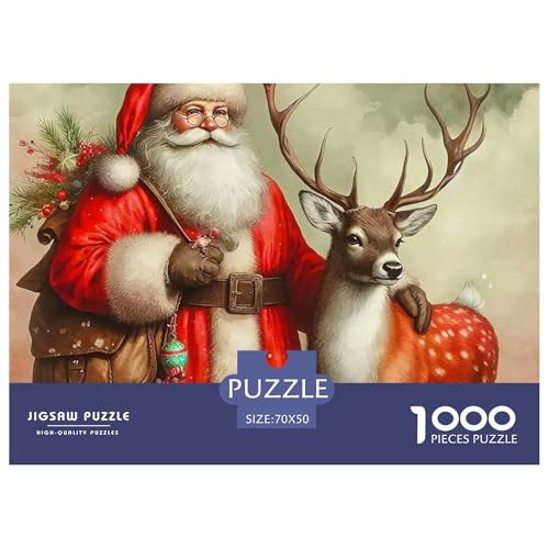 Weihnachtsmann-Puzzle für Erwachsene, 1000 Teile, Denkspiele, Heimdekoration, 70 x 50 cm, 1000 Teile Weihnachtsmann-Puzzle für Erwachsene, 1000 Teile, Denkspiele, Heimdekoration, 70 x 50 cm, 1000 Teile von VFQWPYAJN