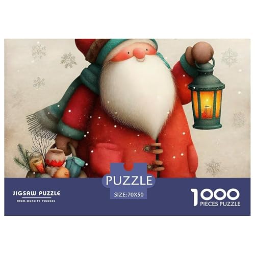 Weihnachtsmann-Puzzle für Erwachsene, 1000 Teile, lustiges Denkspiel, schöne Dekoration, 70 x 50 cm, 1000 Teile von VFQWPYAJN