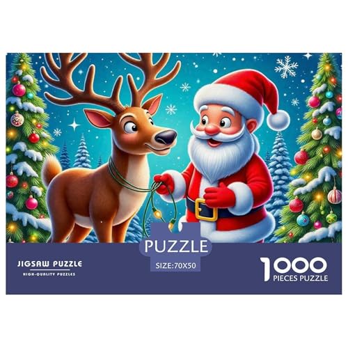 Weihnachtsmann-Puzzle für Erwachsene und Kinder, 1000 Teile, Denkspiele, Heimdekoration, 70 x 50 cm, 1000 Teile Weihnachtsmann-Puzzle für Erwachsene und Kinder, 1000 Teile, Denkspiele, Heimdekoration, 70 x 50 cm, 1000 Teile von VFQWPYAJN