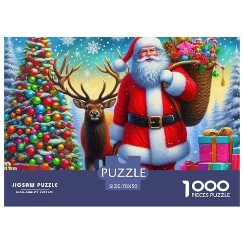 Weihnachtsmann-Puzzle für Erwachsene und Kinder, 1000 Teile, Lernspiele, Heimdekoration, 70 x 50 cm, 1000 Teile Weihnachtsmann-Puzzle für Erwachsene und Kinder, 1000 Teile, Lernspiele, Heimdekoration, 70 x 50 cm, 1000 Teile von VFQWPYAJN