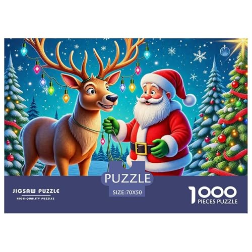 Weihnachtsmann-Puzzle für Erwachsene und Kinder, 1000 Teile, Lernspiele, schöne Dekoration, 70 x 50 cm, 1000 Teile Weihnachtsmann-Puzzle für Erwachsene und Kinder, 1000 Teile, Lernspiele, schöne Dekoration, 70 x 50 cm, 1000 Teile von VFQWPYAJN
