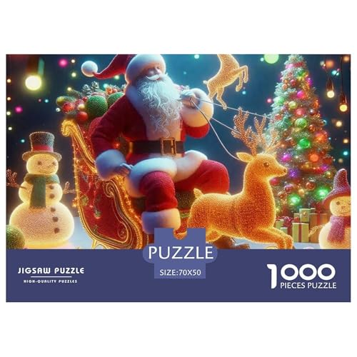 Weihnachtsmann-Puzzle für Erwachsene und Kinder, 1000 Teile, Lernspiele, schöne Dekoration, 70 x 50 cm, 1000 Teile Weihnachtsmann-Puzzle für Erwachsene und Kinder, 1000 Teile, Lernspiele, schöne Dekoration, 70 x 50 cm, 1000 Teile von VFQWPYAJN