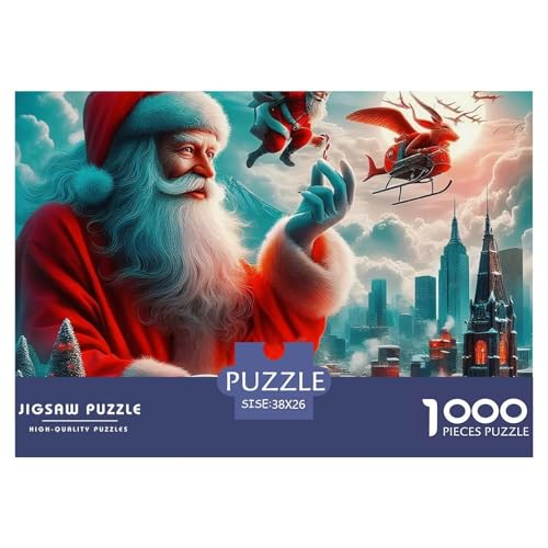 Weihnachtsmann-Puzzle für Erwachsene und Kinder, 1000-teiliges Puzzle, Geschenkidee, Denkspiele, Heimdekoration, 38 x 26 cm, 1000 Teile Weihnachtsmann-Puzzle für Erwachsene und Kinder, 1000-teiliges Puzzle, Geschenkidee, Denkspiele, Heimdekoration, 38 x 26 cm, 1000 Teile von VFQWPYAJN