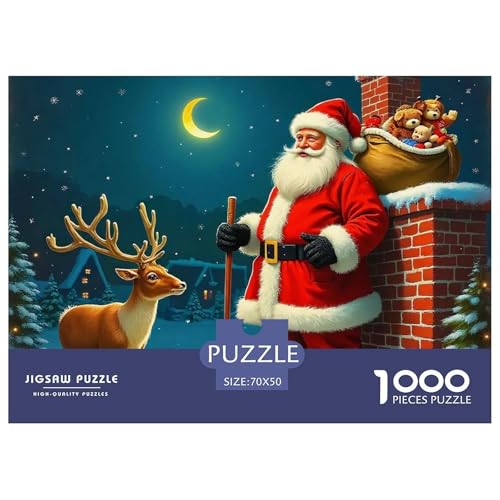 Weihnachtsmann-Puzzle für Erwachsene und Kinder, 1000-teiliges Puzzle, Geschenkidee, Denkspiele, Heimdekoration, 70 x 50 cm, 1000 Teile Weihnachtsmann-Puzzle für Erwachsene und Kinder, 1000-teiliges Puzzle, Geschenkidee, Denkspiele, Heimdekoration, 70 x 50 cm, 1000 Teile von VFQWPYAJN