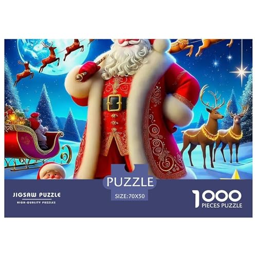 Weihnachtsmann-Puzzle für Erwachsene und Kinder, 1000-teiliges Puzzle, Geschenkidee, Denkspiele, Heimdekoration, 70 x 50 cm, 1000 Teile Weihnachtsmann-Puzzle für Erwachsene und Kinder, 1000-teiliges Puzzle, Geschenkidee, Denkspiele, Heimdekoration, 70 x 50 cm, 1000 Teile von VFQWPYAJN