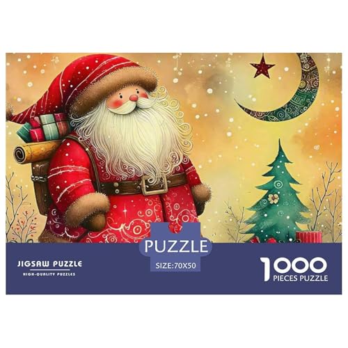 Weihnachtsmann-Puzzle für Erwachsene und Kinder, 1000-teiliges Puzzle, schöne Dekoration, 70 x 50 cm, 1000 Teile Weihnachtsmann-Puzzle für Erwachsene und Kinder, 1000-teiliges Puzzle, schöne Dekoration, 70 x 50 cm, 1000 Teile von VFQWPYAJN
