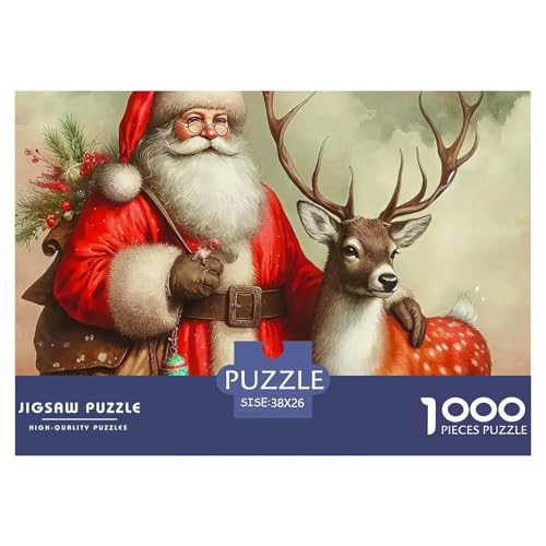 Weihnachtsmann-Puzzle für Erwachsene und Kinder, Lernspiele, Heimdekoration, 38 x 26 cm, 1000 Teile von VFQWPYAJN