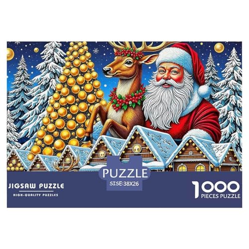 Weihnachtsmann-Puzzle für Erwachsene und Kinder, Lernspiele, schöne Dekoration, 38 x 26 cm, 1000 Teile Weihnachtsmann-Puzzle für Erwachsene und Kinder, Lernspiele, schöne Dekoration, 38 x 26 cm, 1000 Teile von VFQWPYAJN