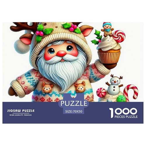 Weihnachtsmann-Puzzle für Erwachsene und Kinder, Lernspiele, schöne Dekoration, 70 x 50 cm, 1000 Teile Weihnachtsmann-Puzzle für Erwachsene und Kinder, Lernspiele, schöne Dekoration, 70 x 50 cm, 1000 Teile von VFQWPYAJN