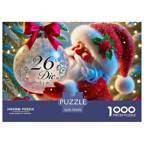 Weihnachtsmann-Puzzle für Erwachsene und Kinder, Lernspiele, schöne Dekoration, 70 x 50 cm, 1000 Teile Weihnachtsmann-Puzzle für Erwachsene und Kinder, Lernspiele, schöne Dekoration, 70 x 50 cm, 1000 Teile von VFQWPYAJN