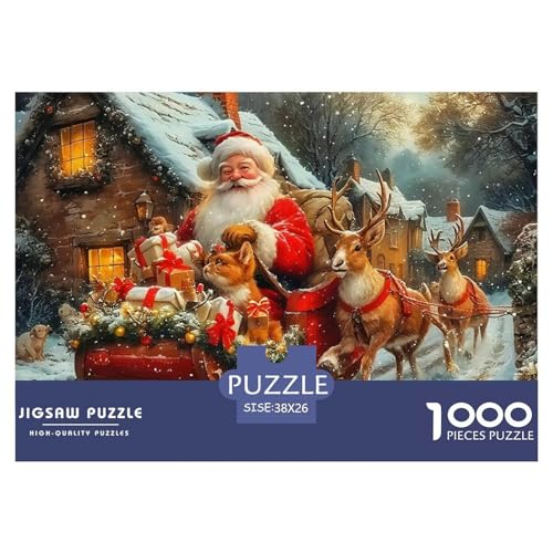 Weihnachtsmann-Puzzles für Erwachsene, 1000 Teile, Denkspiele, Heimdekoration, 38 x 26 cm, 1000 Stück Weihnachtsmann-Puzzles für Erwachsene, 1000 Teile, Denkspiele, Heimdekoration, 38 x 26 cm, 1000 Stück von VFQWPYAJN