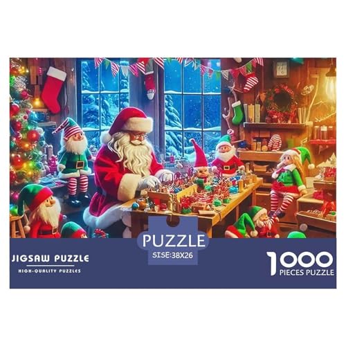 Weihnachtsmann-Puzzles für Erwachsene, 1000 Teile, Denkspiele, Heimdekoration, 38 x 26 cm, 1000 Stück Weihnachtsmann-Puzzles für Erwachsene, 1000 Teile, Denkspiele, Heimdekoration, 38 x 26 cm, 1000 Stück von VFQWPYAJN