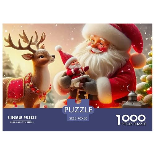Weihnachtsmann-Puzzles für Erwachsene, 1000 Teile, Denkspiele, Heimdekoration, 70 x 50 cm, 1000 Stück Weihnachtsmann-Puzzles für Erwachsene, 1000 Teile, Denkspiele, Heimdekoration, 70 x 50 cm, 1000 Stück von VFQWPYAJN