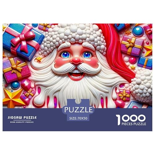 Weihnachtsmann-Puzzles für Erwachsene, 1000 Teile, herausfordernde Spiele, Heimdekoration, 70 x 50 cm, 1000 Stück Weihnachtsmann-Puzzles für Erwachsene, 1000 Teile, herausfordernde Spiele, Heimdekoration, 70 x 50 cm, 1000 Stück von VFQWPYAJN