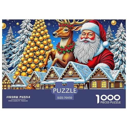 Weihnachtsmann-Puzzles für Erwachsene, 1000 Teile, lustige Denkspiele, schöne Dekoration, 70 x 50 cm, 1000 Teile Weihnachtsmann-Puzzles für Erwachsene, 1000 Teile, lustige Denkspiele, schöne Dekoration, 70 x 50 cm, 1000 Teile von VFQWPYAJN