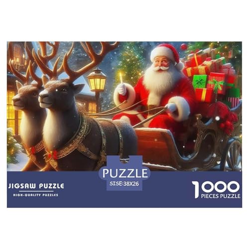 Weihnachtsmann-Puzzles für Erwachsene, herausfordernde Spiele, Heimdekoration, 38 x 26 cm, 1000 Stück Weihnachtsmann-Puzzles für Erwachsene, herausfordernde Spiele, Heimdekoration, 38 x 26 cm, 1000 Stück von VFQWPYAJN