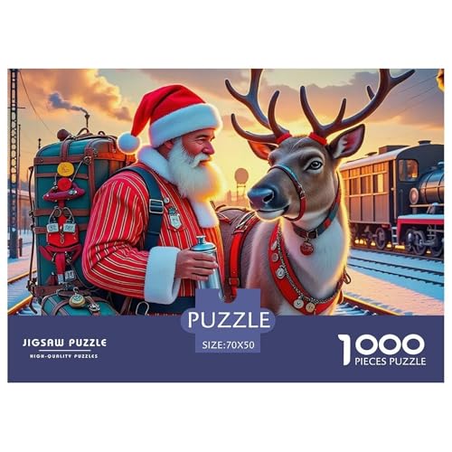 Weihnachtsmann-Puzzles für Erwachsene, herausfordernde Spiele, Heimdekoration, 70 x 50 cm, 1000 Stück Weihnachtsmann-Puzzles für Erwachsene, herausfordernde Spiele, Heimdekoration, 70 x 50 cm, 1000 Stück von VFQWPYAJN