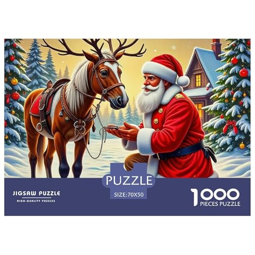 Weihnachtsmann-Puzzles für Erwachsene, herausfordernde Spiele, schöne Dekoration, 70 x 50 cm, 1000 Stück Weihnachtsmann-Puzzles für Erwachsene, herausfordernde Spiele, schöne Dekoration, 70 x 50 cm, 1000 Stück von VFQWPYAJN