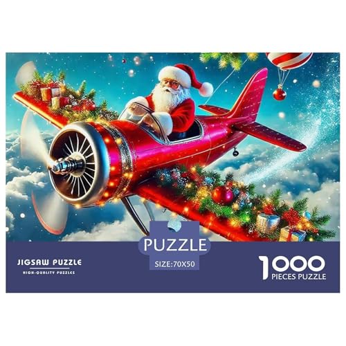Weihnachtsmann-Puzzles für Erwachsene und Kinder, 1000 Teile, Brainteasing-Spiele, schöne Dekoration, 70 x 50 cm, 1000 Stück Weihnachtsmann-Puzzles für Erwachsene und Kinder, 1000 Teile, Brainteasing-Spiele, schöne Dekoration, 70 x 50 cm, 1000 Stück von VFQWPYAJN