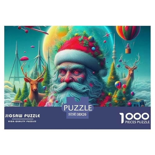 Weihnachtsmann-Puzzles für Erwachsene und Kinder, 1000 Teile, Denkspiele, schöne Dekoration, 38 x 26 cm, 1000 Teile Weihnachtsmann-Puzzles für Erwachsene und Kinder, 1000 Teile, Denkspiele, schöne Dekoration, 38 x 26 cm, 1000 Teile von VFQWPYAJN
