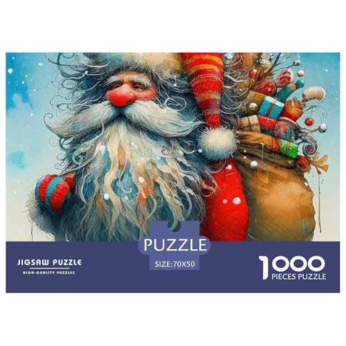 Weihnachtsmann-Puzzles für Erwachsene und Kinder, 1000 Teile, Lernspiele, Heimdekoration, 70 x 50 cm, 1000 Stück Weihnachtsmann-Puzzles für Erwachsene und Kinder, 1000 Teile, Lernspiele, Heimdekoration, 70 x 50 cm, 1000 Stück von VFQWPYAJN