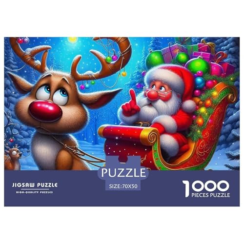Weihnachtsmann-Puzzles für Erwachsene und Kinder, 1000 Teile, Lernspiele, Heimdekoration, 70 x 50 cm, 1000 Stück Weihnachtsmann-Puzzles für Erwachsene und Kinder, 1000 Teile, Lernspiele, Heimdekoration, 70 x 50 cm, 1000 Stück von VFQWPYAJN