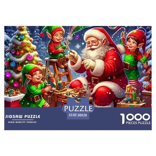 Weihnachtsmann-Puzzles für Erwachsene und Kinder, 1000 Teile, Lernspiele, schöne Dekoration, 38 x 26 cm, 1000 Stück Weihnachtsmann-Puzzles für Erwachsene und Kinder, 1000 Teile, Lernspiele, schöne Dekoration, 38 x 26 cm, 1000 Stück von VFQWPYAJN