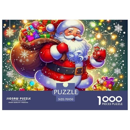 Weihnachtsmann-Puzzles für Erwachsene und Kinder, 1000 Teile, Lernspiele, schöne Dekoration, 70 x 50 cm, 1000 Stück Weihnachtsmann-Puzzles für Erwachsene und Kinder, 1000 Teile, Lernspiele, schöne Dekoration, 70 x 50 cm, 1000 Stück von VFQWPYAJN