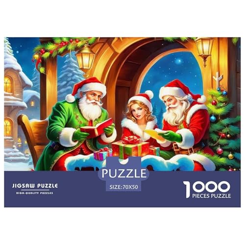 Weihnachtsmann-Puzzles für Erwachsene und Kinder, 1000 Teile, herausfordernde Spiele, schöne Dekoration, 70 x 50 cm, 1000 Teile Weihnachtsmann-Puzzles für Erwachsene und Kinder, 1000 Teile, herausfordernde Spiele, schöne Dekoration, 70 x 50 cm, 1000 Teile von VFQWPYAJN
