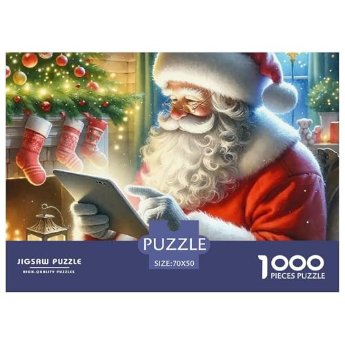 Weihnachtsmann-Puzzles für Erwachsene und Kinder, 1000 Teile, herausfordernde Spiele, schöne Dekoration, 70 x 50 cm, 1000 Teile Weihnachtsmann-Puzzles für Erwachsene und Kinder, 1000 Teile, herausfordernde Spiele, schöne Dekoration, 70 x 50 cm, 1000 Teile von VFQWPYAJN