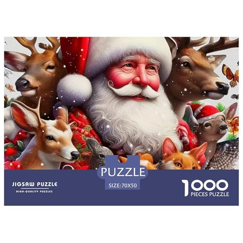 Weihnachtsmann-Puzzles für Erwachsene und Kinder, Lernspiele, Heimdekoration, 70 x 50 cm, 1000 Stück Weihnachtsmann-Puzzles für Erwachsene und Kinder, Lernspiele, Heimdekoration, 70 x 50 cm, 1000 Stück von VFQWPYAJN