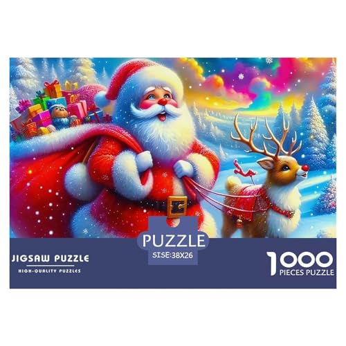 Weihnachtsmann-Puzzles für Erwachsene und Kinder, Lernspiele, schöne Dekoration, 38 x 26 cm, 1000 Stück Weihnachtsmann-Puzzles für Erwachsene und Kinder, Lernspiele, schöne Dekoration, 38 x 26 cm, 1000 Stück von VFQWPYAJN