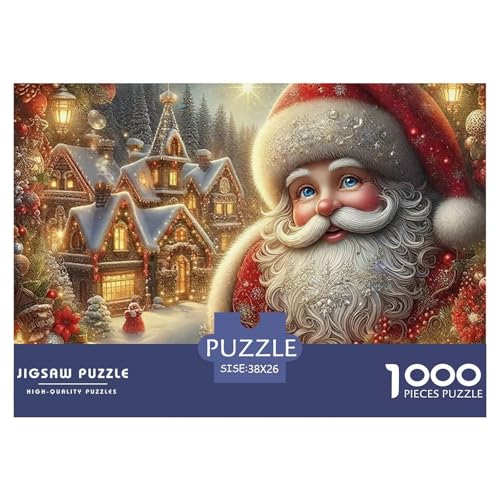 Weihnachtsmann-Puzzles für Erwachsene und Kinder, Lernspiele, schöne Dekoration, 38 x 26 cm, 1000 Stück Weihnachtsmann-Puzzles für Erwachsene und Kinder, Lernspiele, schöne Dekoration, 38 x 26 cm, 1000 Stück von VFQWPYAJN