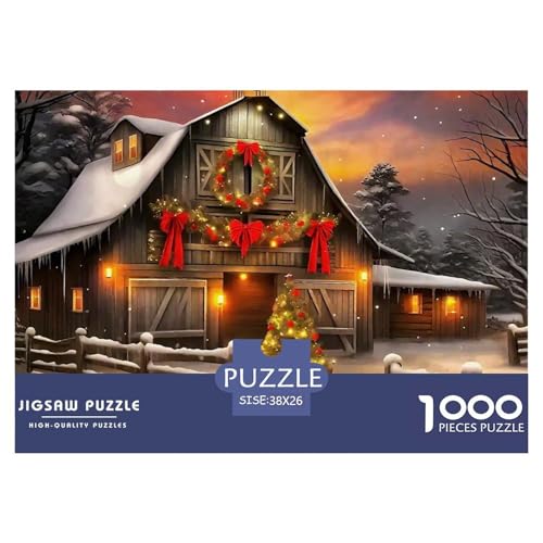 Weihnachtsthema Puzzle 1000 Teile Für Erwachsene Mit Gemütliche Studie-Motiv Herausforderung Spielzeug 38x26cm/1000pcs von VFQWPYAJN