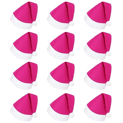 VFZILH 12 Stück Rosa Weihnachtsmütze Mehrpack,Übergröße Nikolausmütze Erwachsene Nikolausmützen,Weihnachtsmützen,Große Menge Nikolausmütze Set,Weihnachtsmütze Erwachsene VFZILH 12 Stück Rosa Weihnachtsmütze Mehrpack,Übergröße Nikolausmütze Erwachsene Nikolausmützen,Weihnachtsmützen,Große Menge Nikolausmütze Set,Weihnachtsmütze Erwachsene von VFZILH
